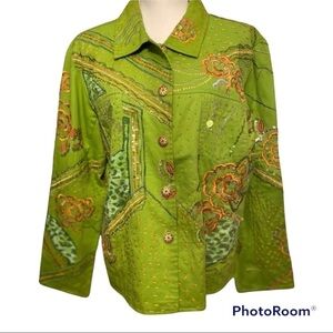 Julia Kim Blazer Jacket lime green size XL